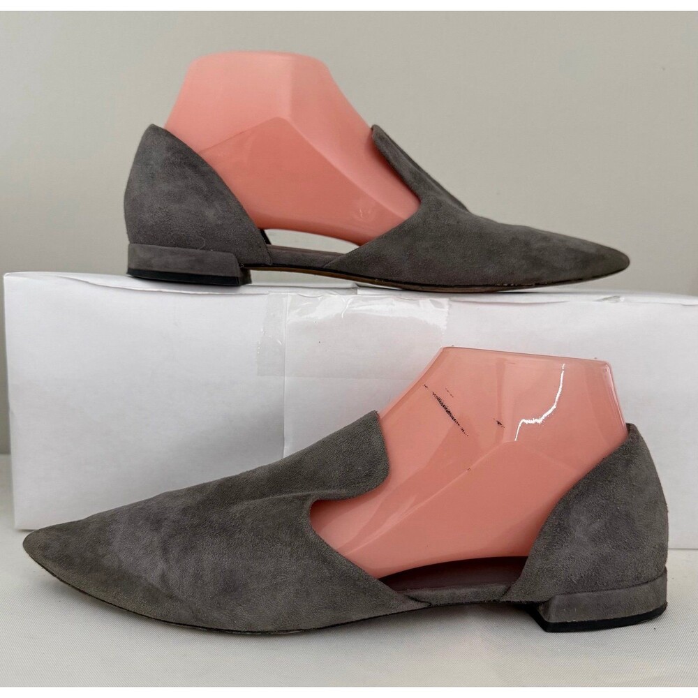 Vince Women's Size 9M Nina Pointed Toe D’orsay Flat Shoes Suede  Slip On Gray